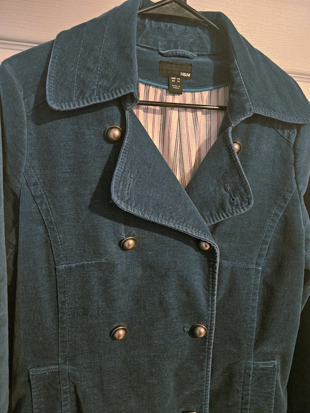 H&M Woman's coat in Dark Teal Midweight jacket size 14 - Picture 2 of 8